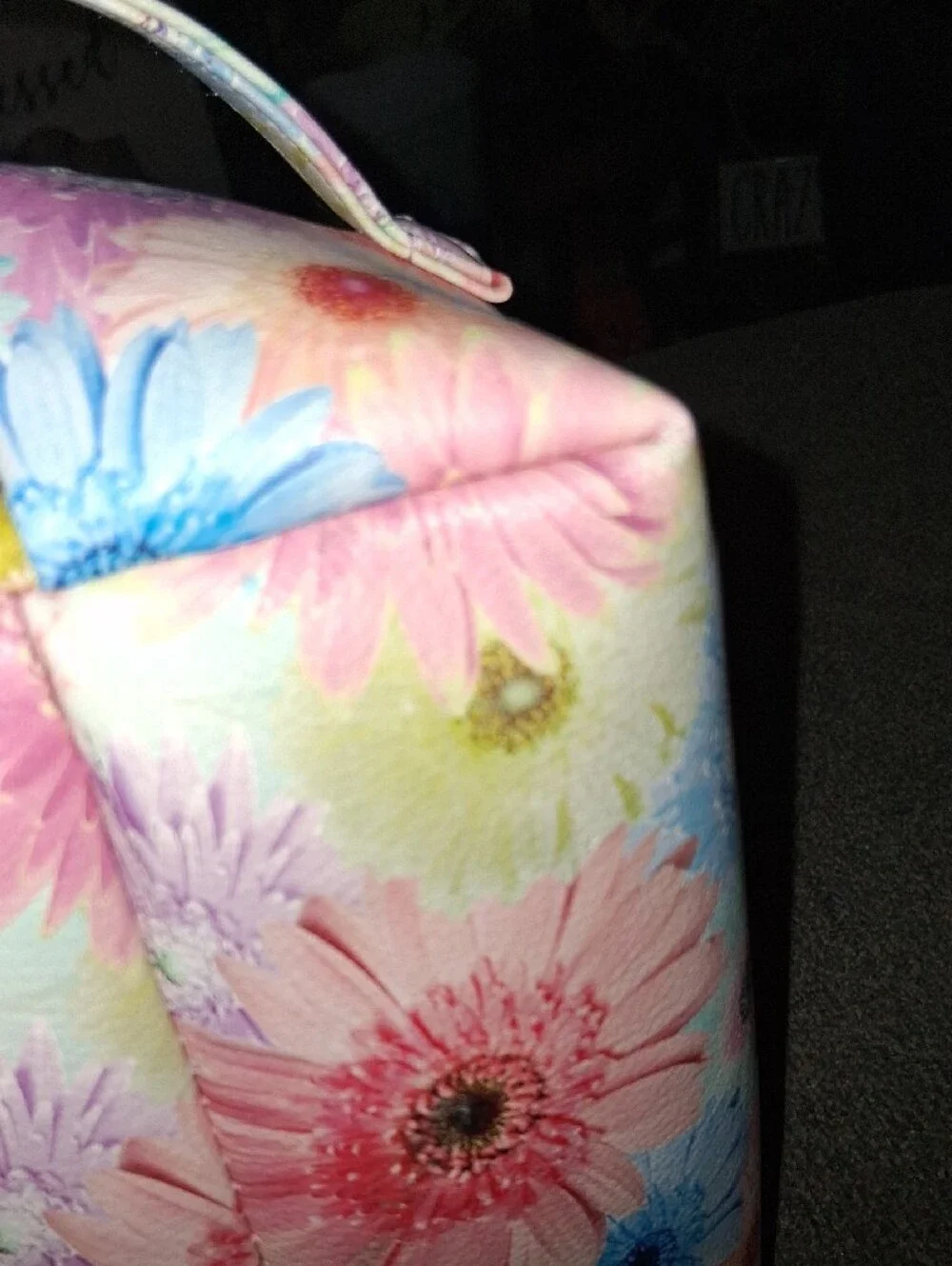 Betsey Johnson Multicolor Pastel Floral Cosmetic Case with Heart Logo
